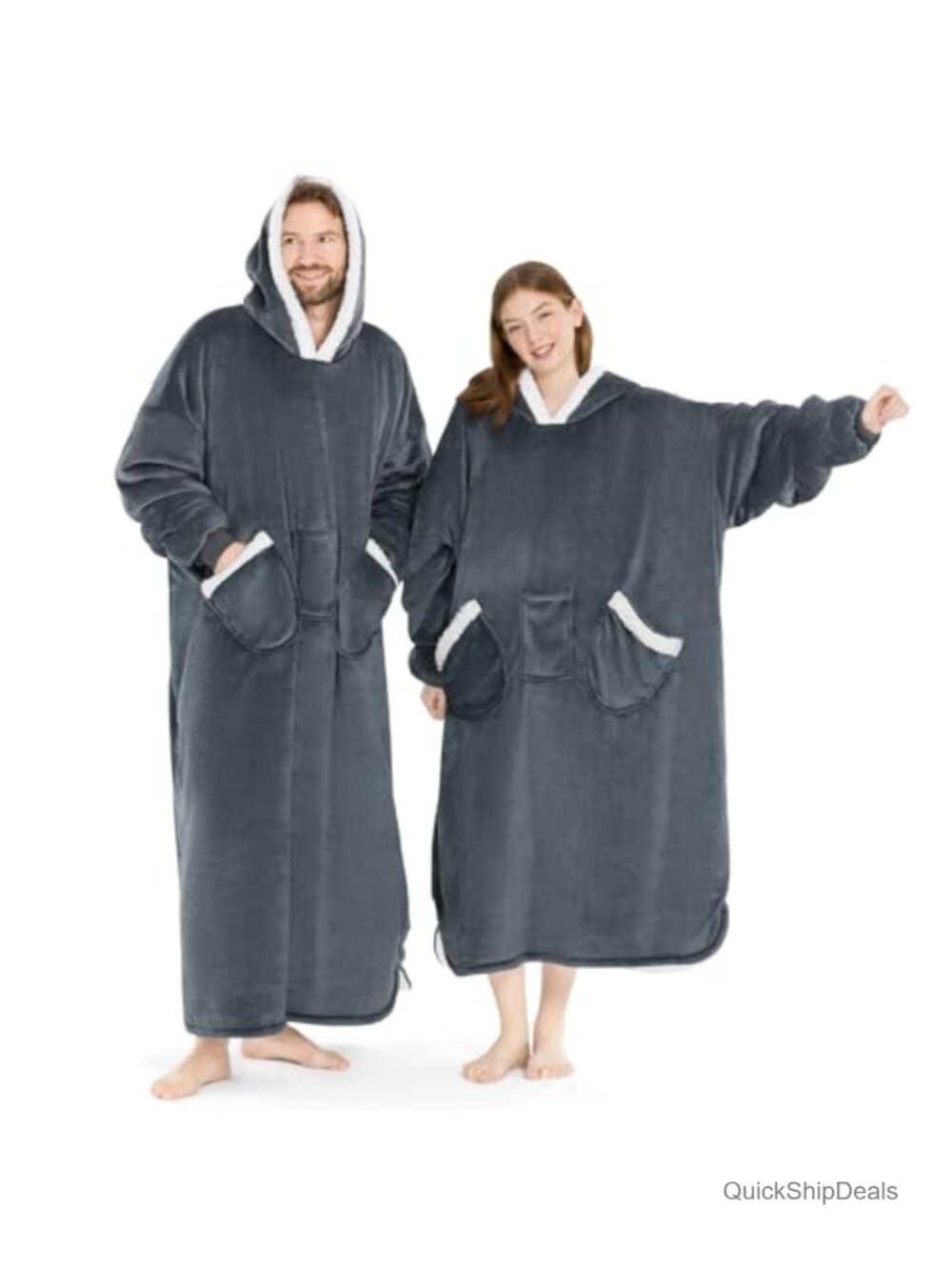 Oversized Wearable Blanket Hoodie Fleece Sherpa Plush Cozy Gift